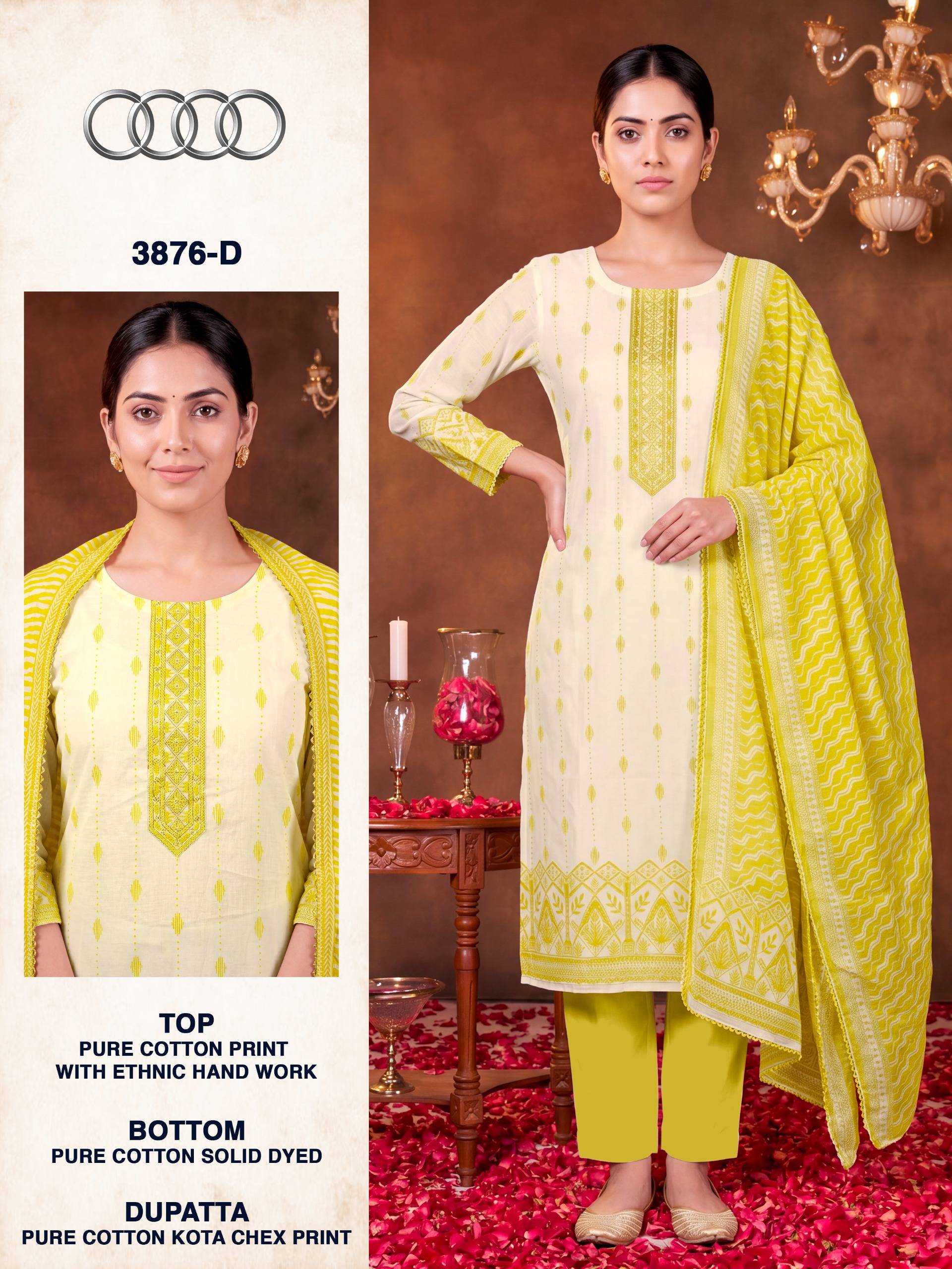 AUDI-3876 by BIPSON PRINTS 3876A TO 3876D SERIES Stylish Beautiful Colourful PREMIUM Cotton  Dresses At Wholesale Price